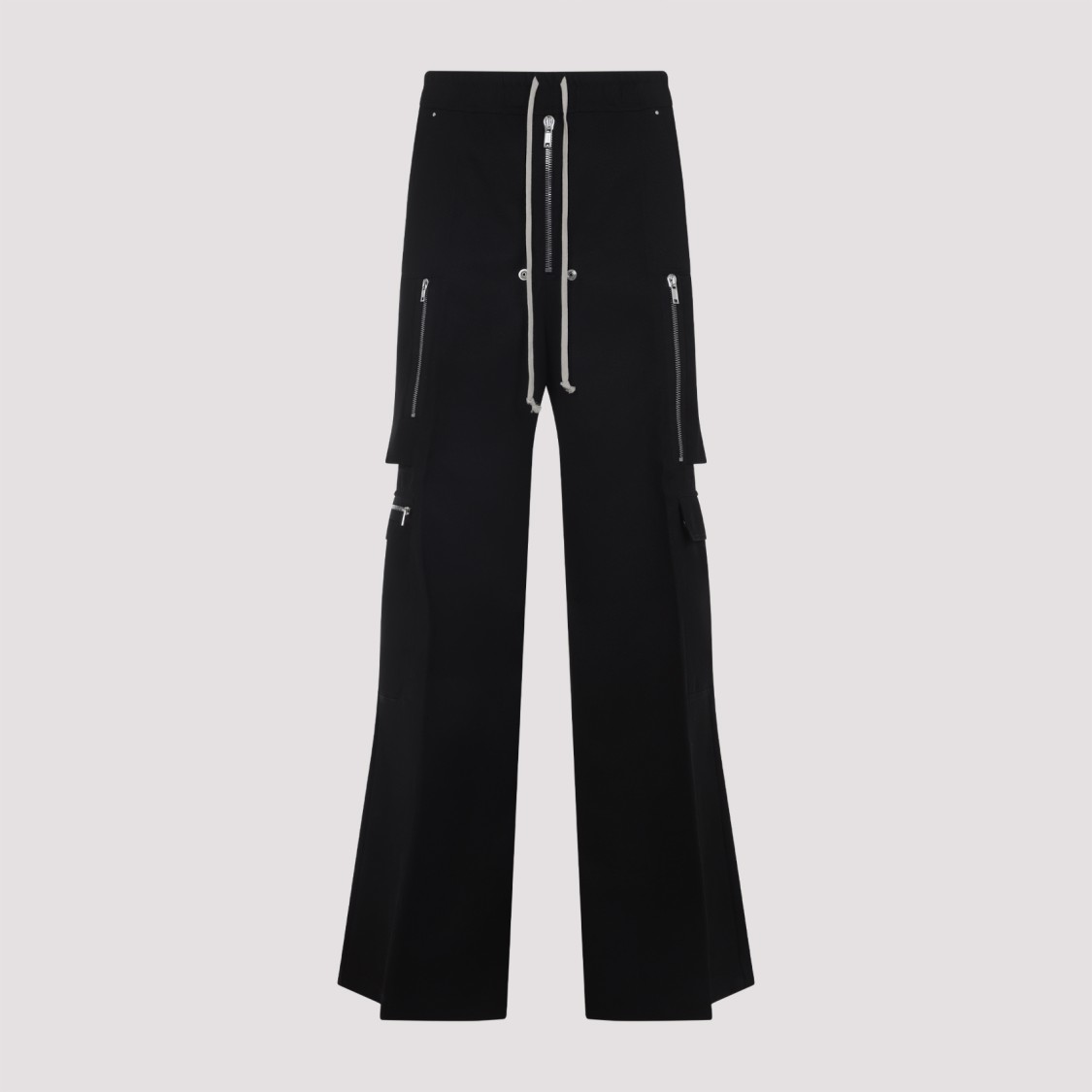 Rick Owens Wide-leg Trousers With High Waist And Utility Pockets In Black