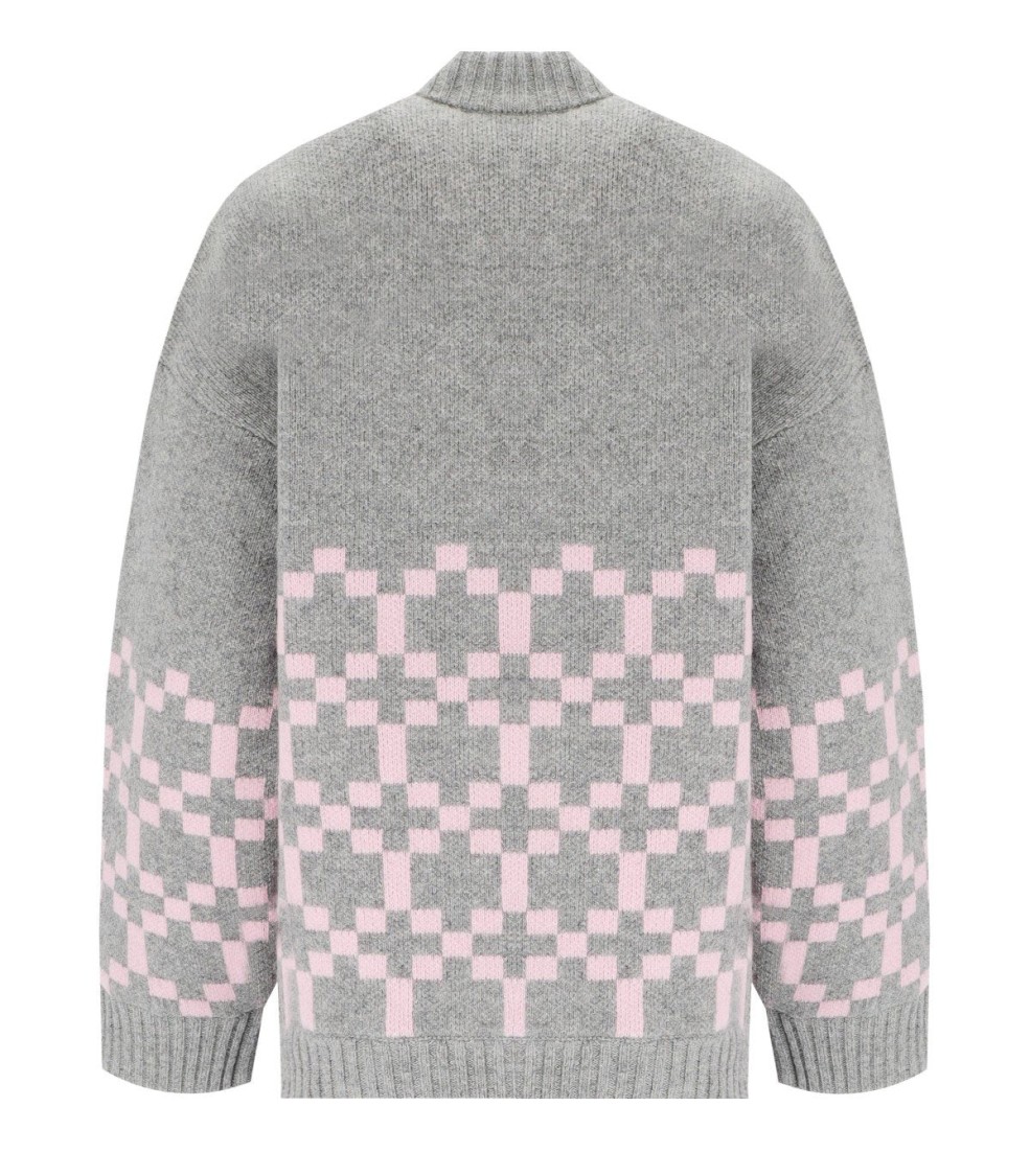 Stine Goya Tino Grey And Pink Bomber Jacket In Gray