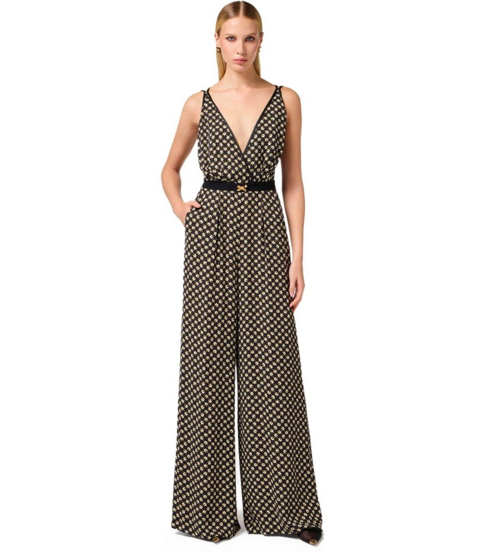 ワンピース Elisabetta Franchi Nero Burro Patterned Jumpsuit Elisabetta Franchi Nero Burro Patterned Jumpsuit | ShopSimon
