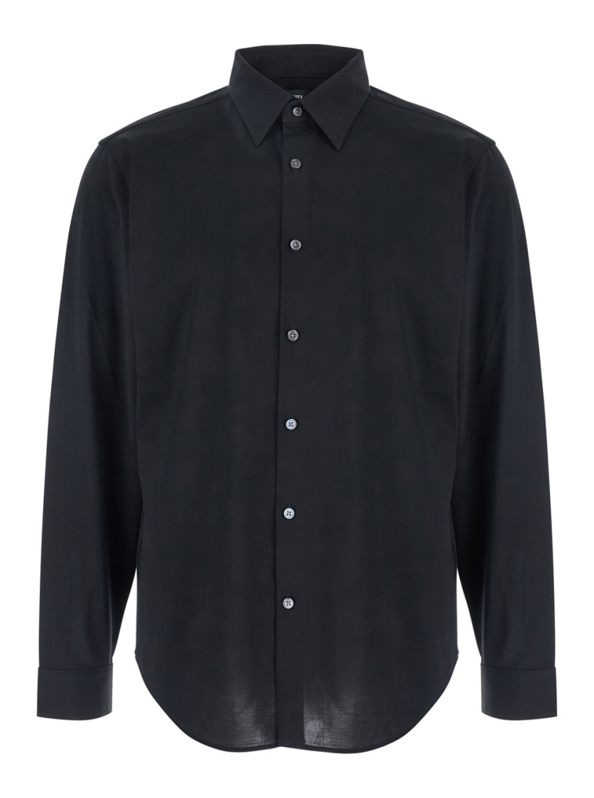 THEORY THEORY BLACK 'SYLVAIN' BUTTON-UP SHIRT