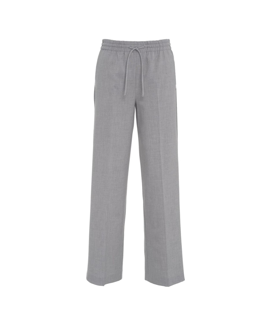 OTTOD'AME OTTOD'AME STRAIGHT-LEG PANTS WITH ELASTIC DRAWSTRING AND TEXTURED FABRIC