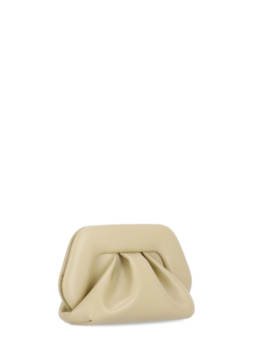 Themoirè Green Vegan Leather Gea Vegan Clutch Bag In Green