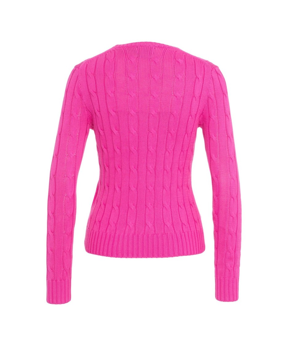 Polo Ralph Lauren Cable-knit Cotton Crewneck Sweater In Pink