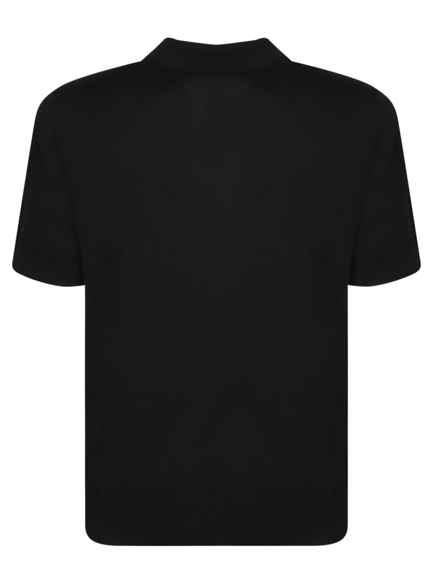 Dsquared2 Black Polo Shirt With Classic Collar And Logo Lettering On The Front