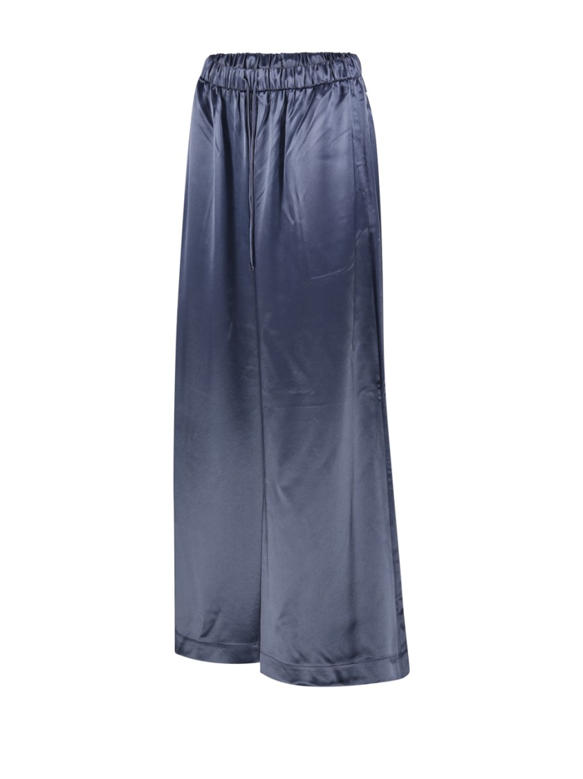 By Malene Birger Elastic Waistband Wide Leg Trousers In Blue
