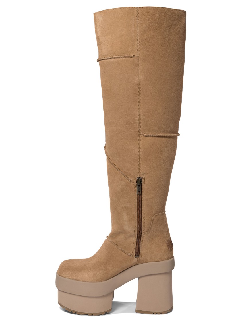 Ugg Tall Platform Ankle Boots In Brown