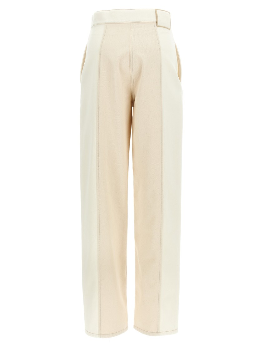 Fendi Women Two-tone Denim Jeans In White