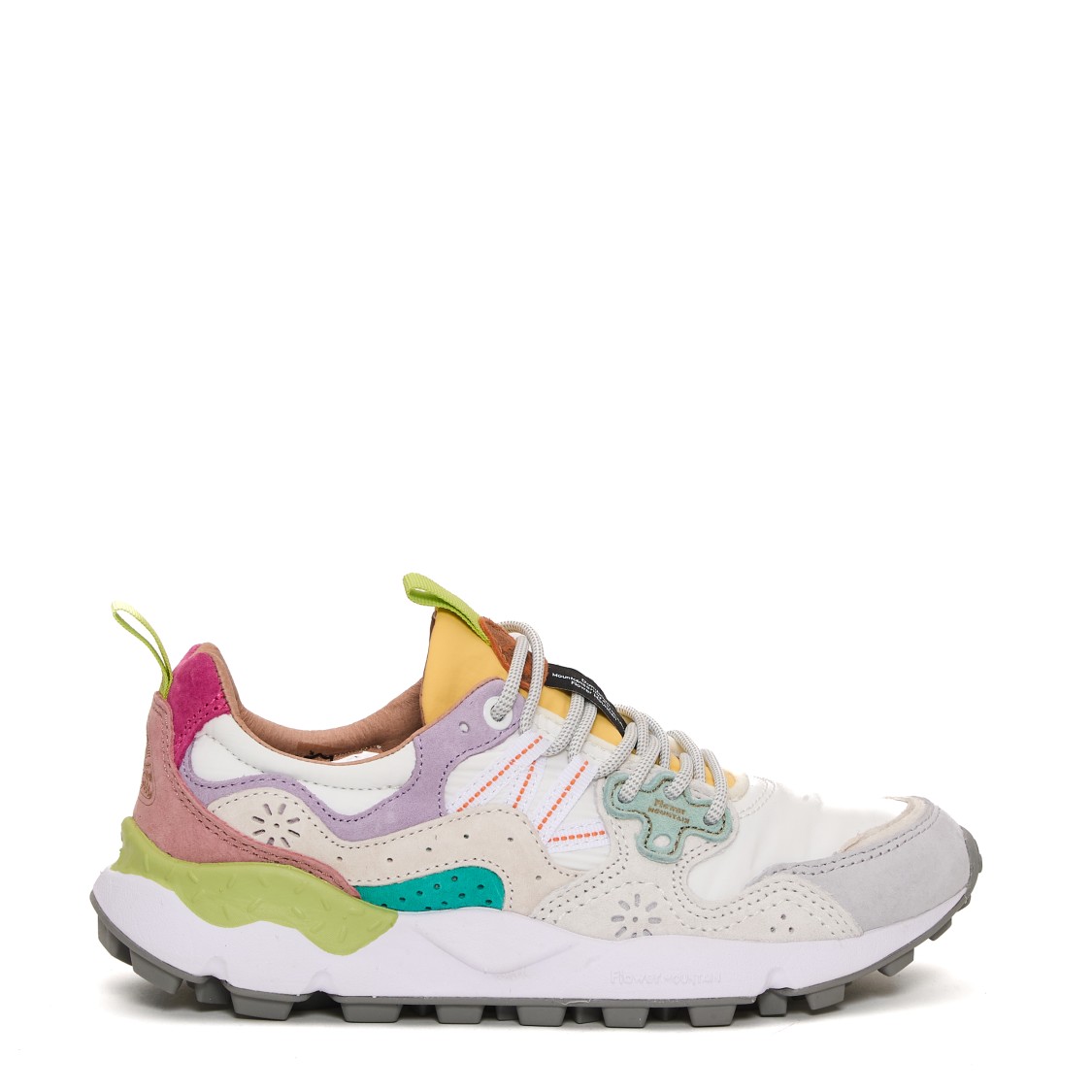 Flower Mountain Yamano 3 Light Lilac And White Suede And Nylon Sneakers In White