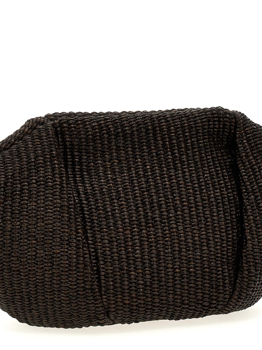 Brunello Cucinelli Structured Top Handle Woven Clutch Bag