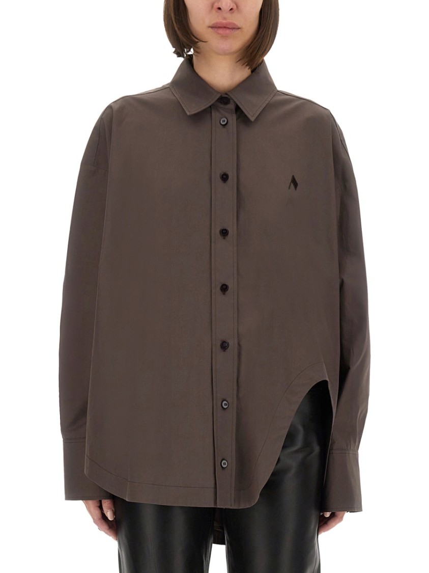 Attico ''diana'' Dark Brown Shirt In Brown
