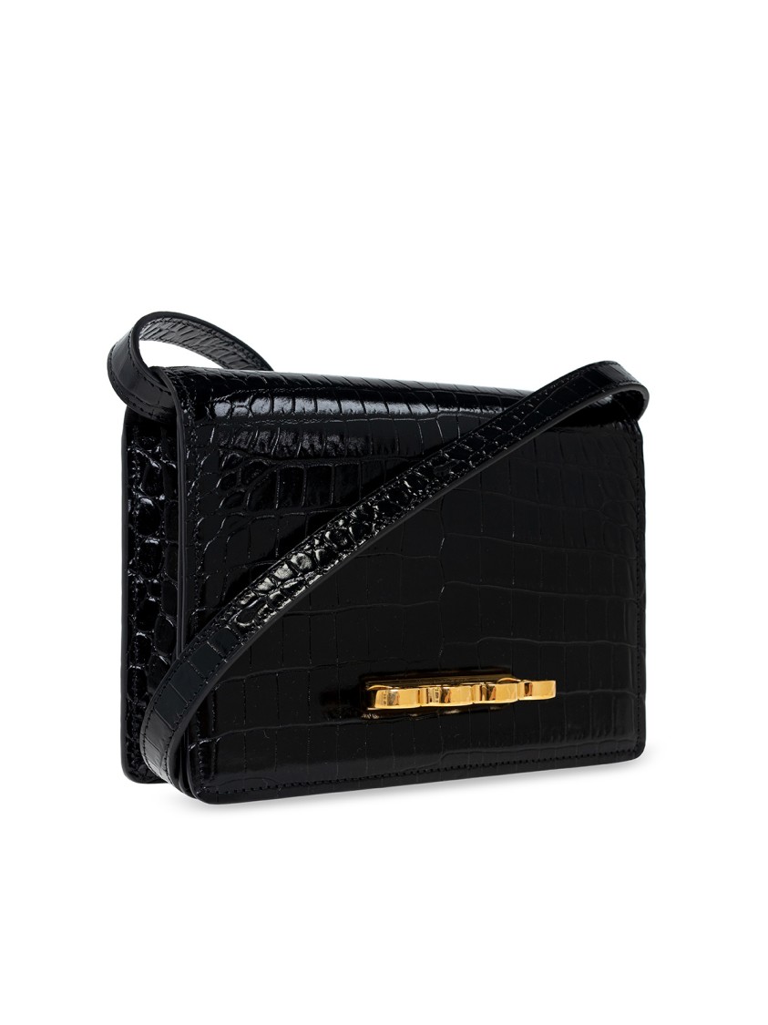 Alexander Mcqueen The Four Ring Crossbody Bag In Black