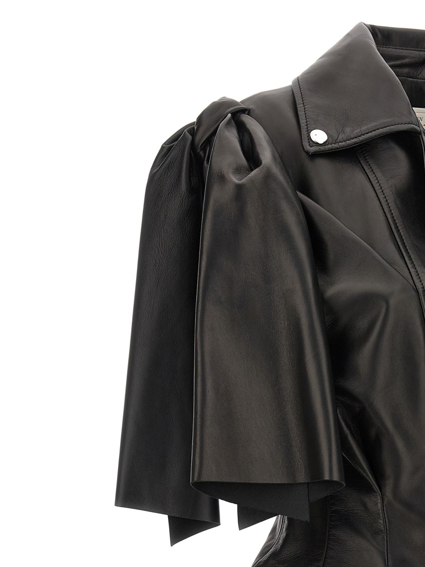 Alexander Mcqueen 'knot Bow' Biker Vest In Black