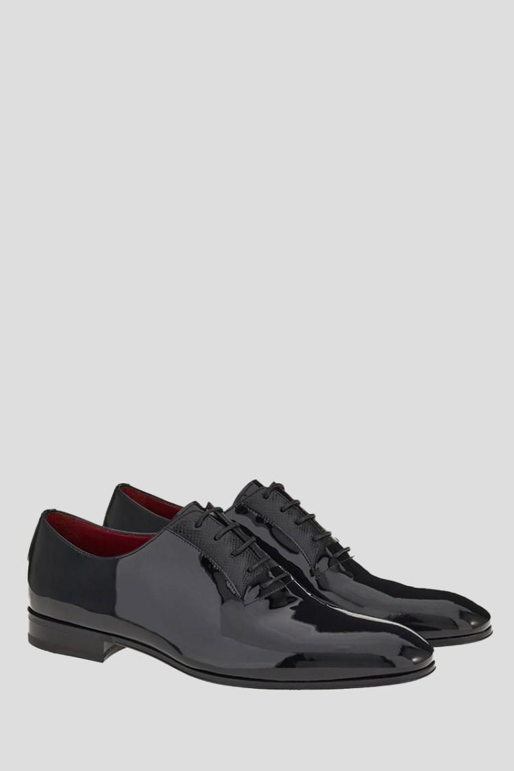 Ferragamo Mens Salvatore Gianbattista Patent-leather Oxford Shoes In Black