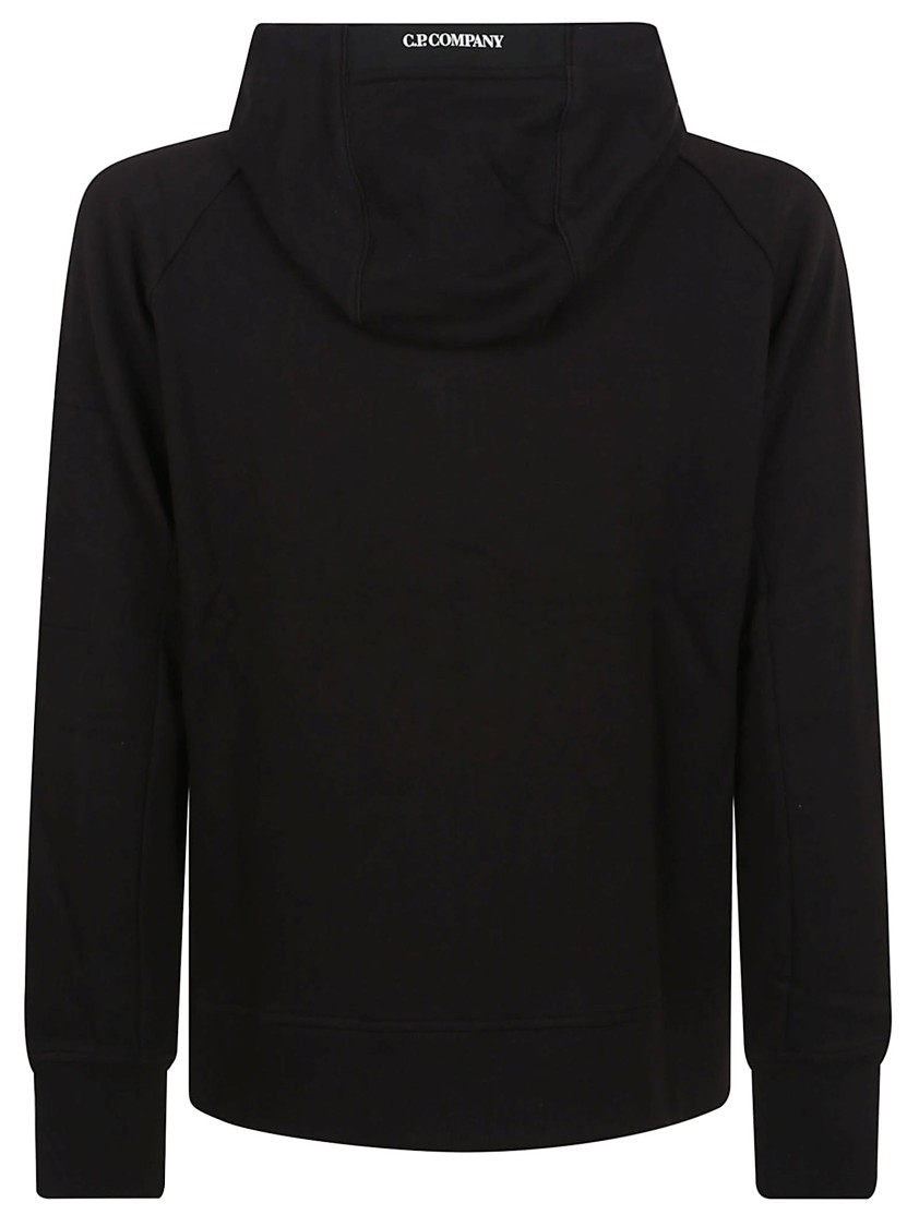 C.p. Company Relaxed Fit Black Zip-up Sweatshirt With Hood And Zippered Pockets