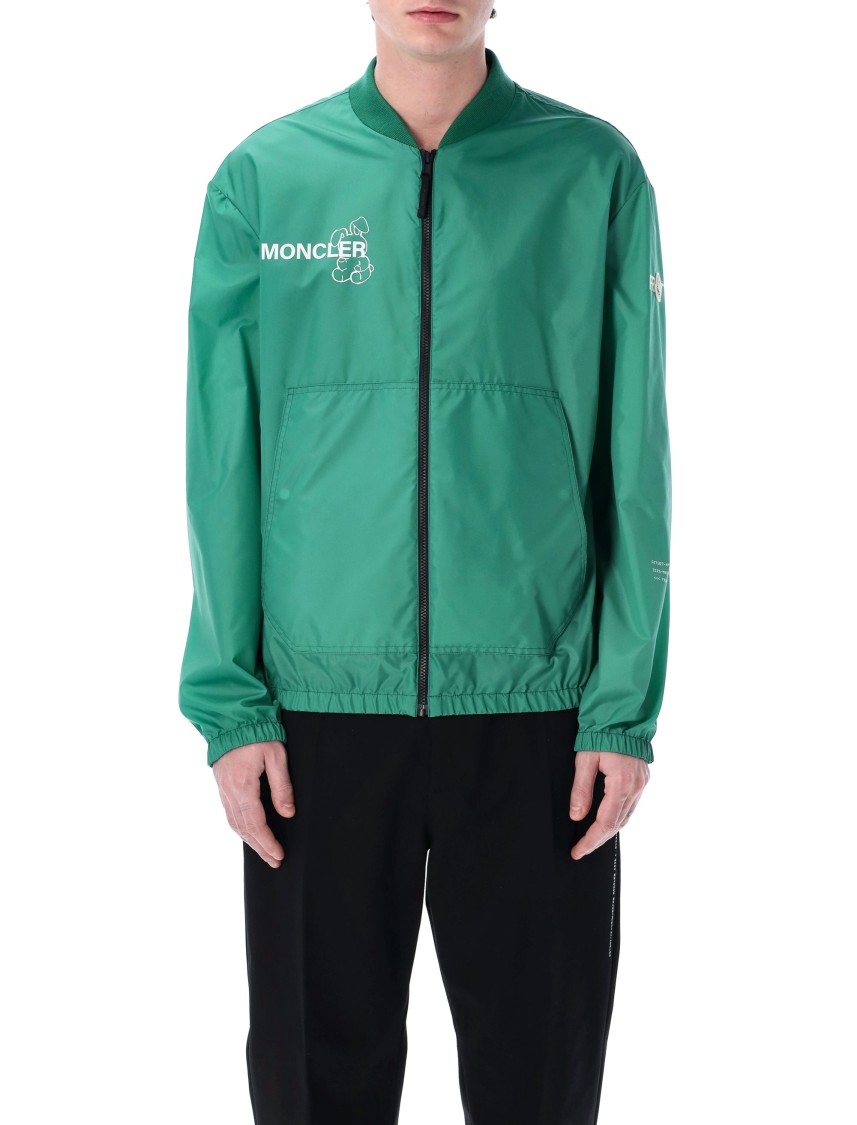 Moncler Genius Moncler X Fragment Hiroshi Fujiwara Ostria Bomber Jacket With Zip Closure In Green