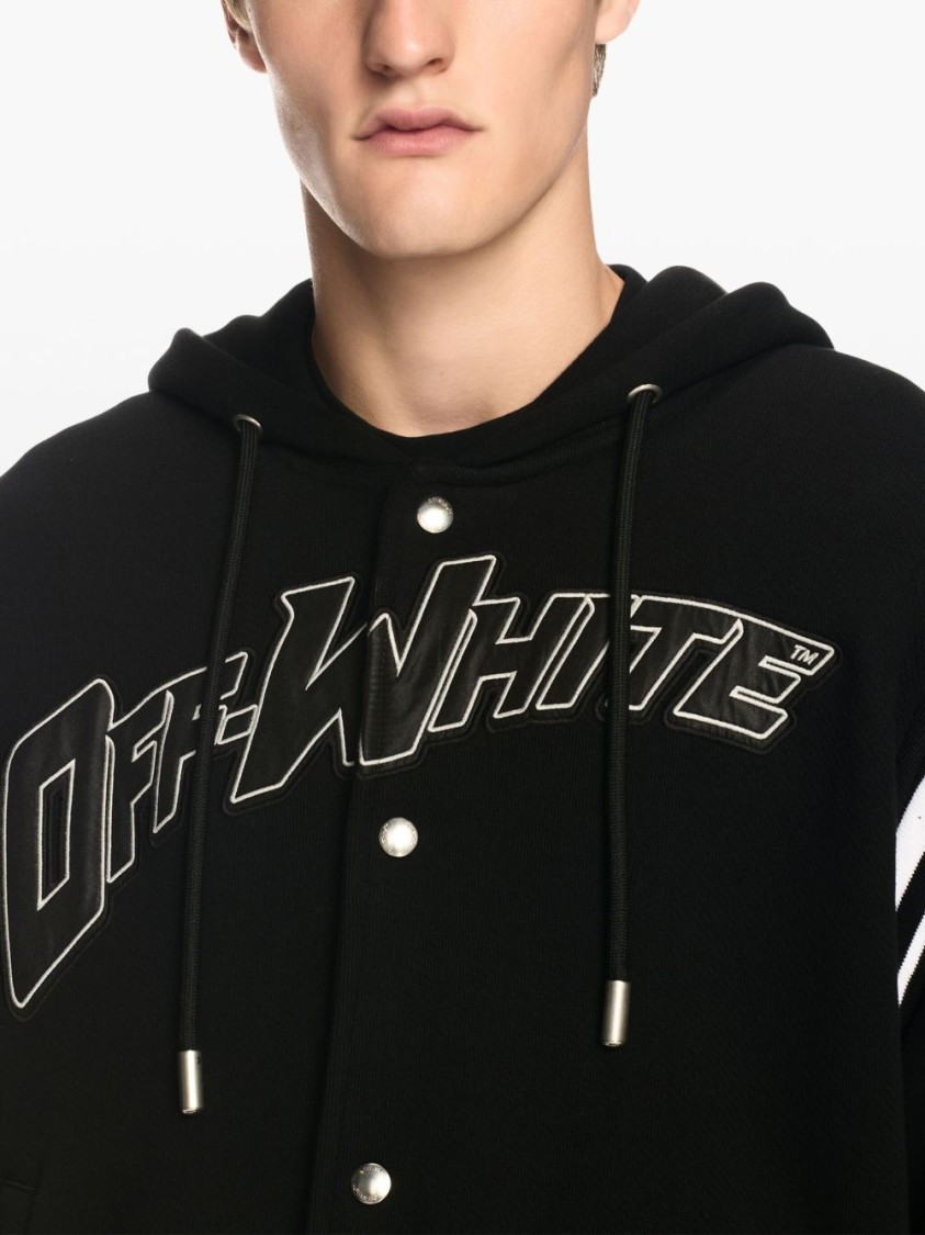 パーカー・フーディ Off-White Black Varsity Sweatshirt With Press-Stud Fastening Off-White Black Varsity Sweatshirt With Press-Stud Fastening