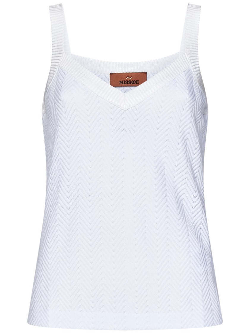 Missoni Raschel Knit Top With Tone-on-tone Zigzag Pattern