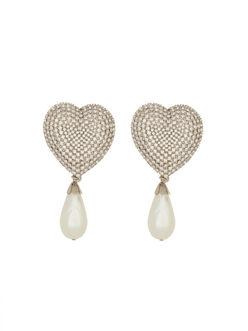 ALESSANDRA RICH ALESSANDRA RICH CRYSTAL HEART EARRINGS
