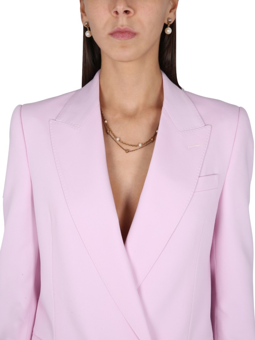 Alexander Mcqueen Veste De Tailleur En Laine In Pink
