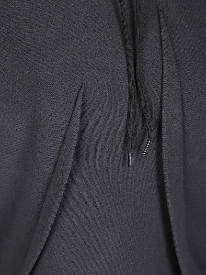Mm6 Maison Margiela Mm6 By Maison Margiela Long-sleeved Cotton Sweatshirt With Hood And Drawstring In Gray