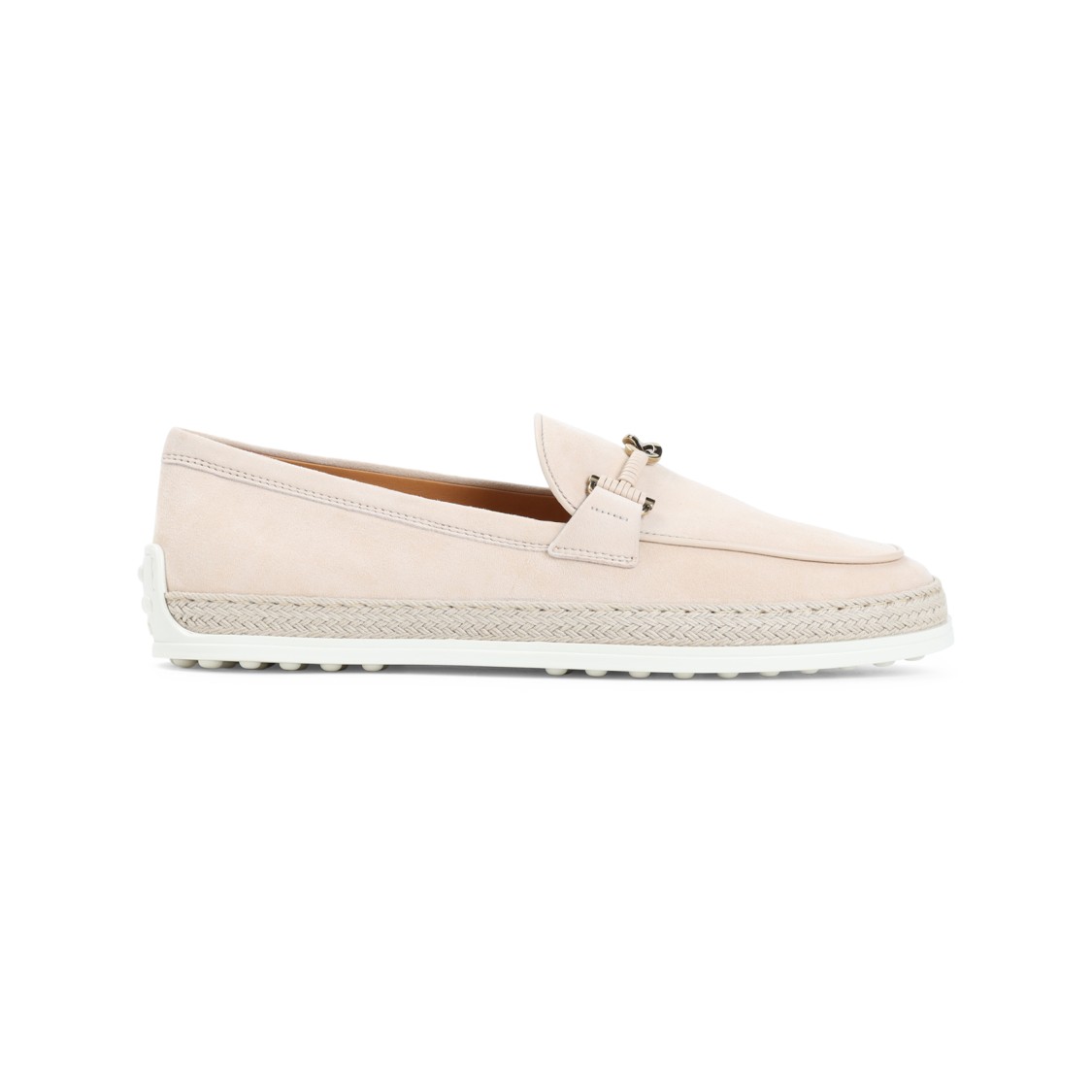 Shop Tod's Natural Beige Suede Loafers In Neutrals