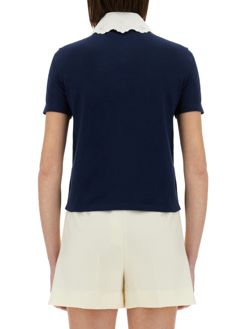 Valentino Garavani Embroidered Cotton Sweatshirt Polo Shirt
