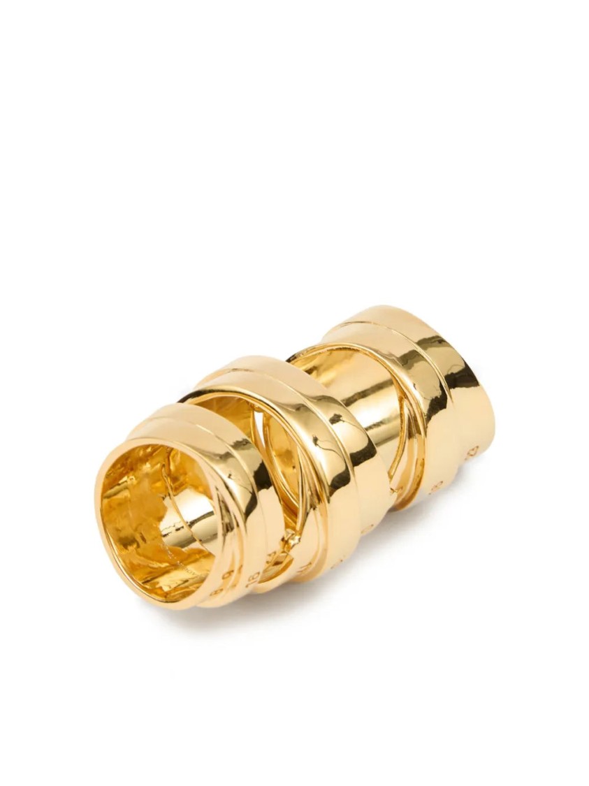 Mm6 Maison Margiela Mm6 By Maison Margiela Signature Numbers Motif Ring In Gold