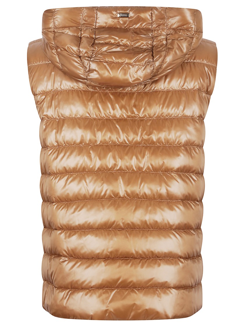 Herno Quilted Sleeveless Hooded Drawstring Jacket