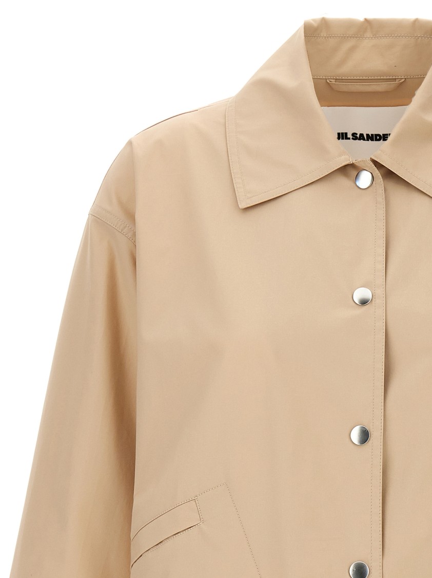 Jil Sander Boxy Light Cotton Jacket In Nude