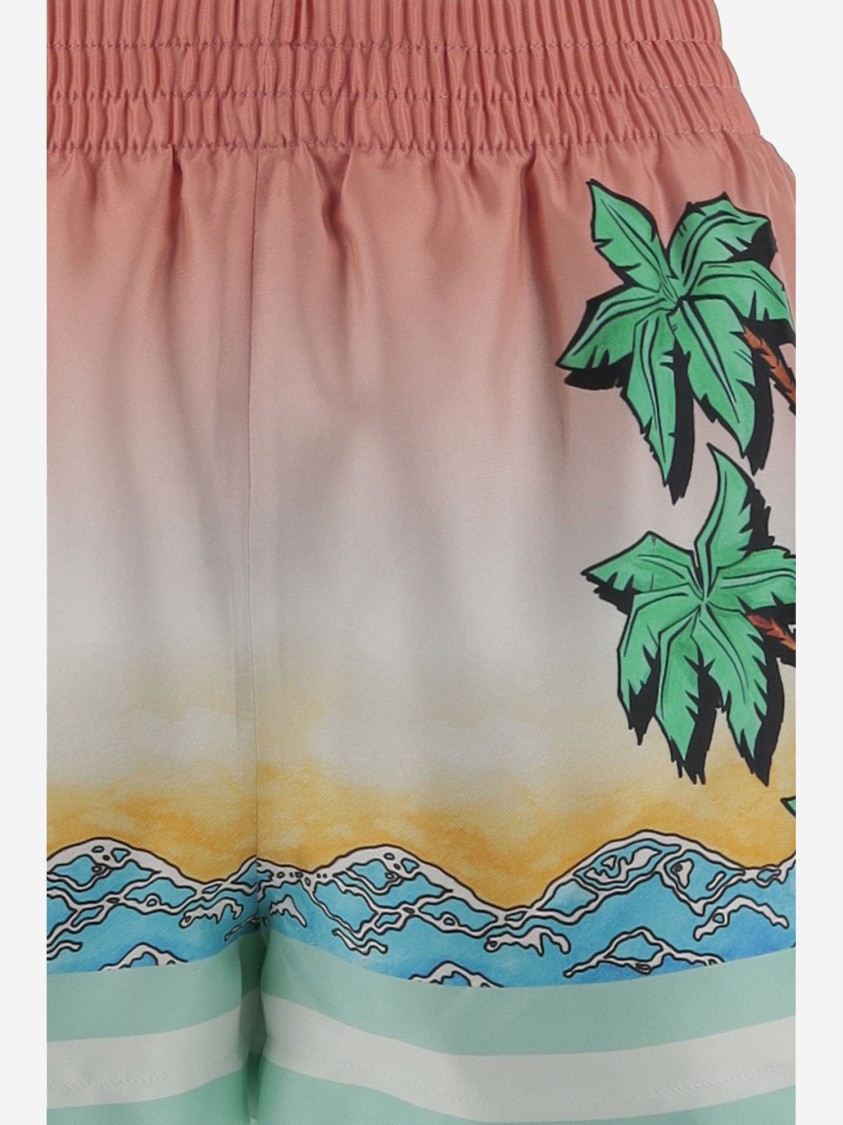 Casablanca Short Pants With Silk Graphic Print
