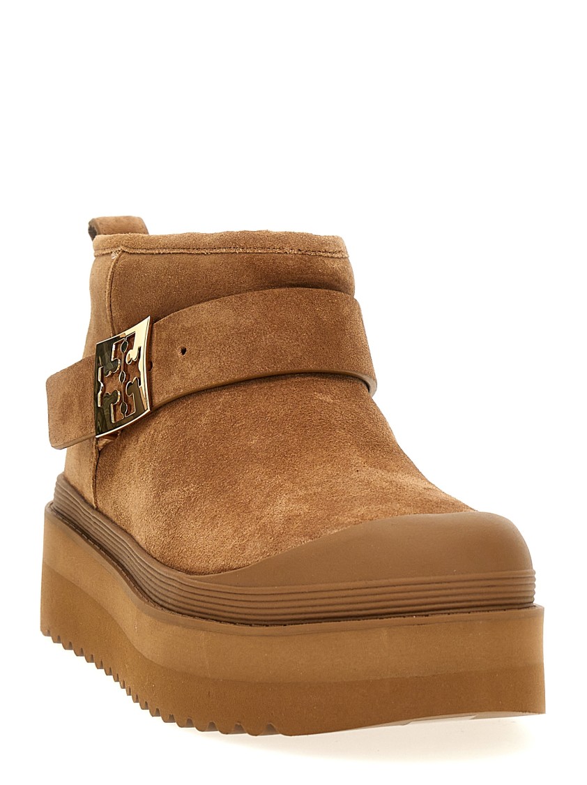 Tory Burch Mellow Platform Ankle Boots With In Brown