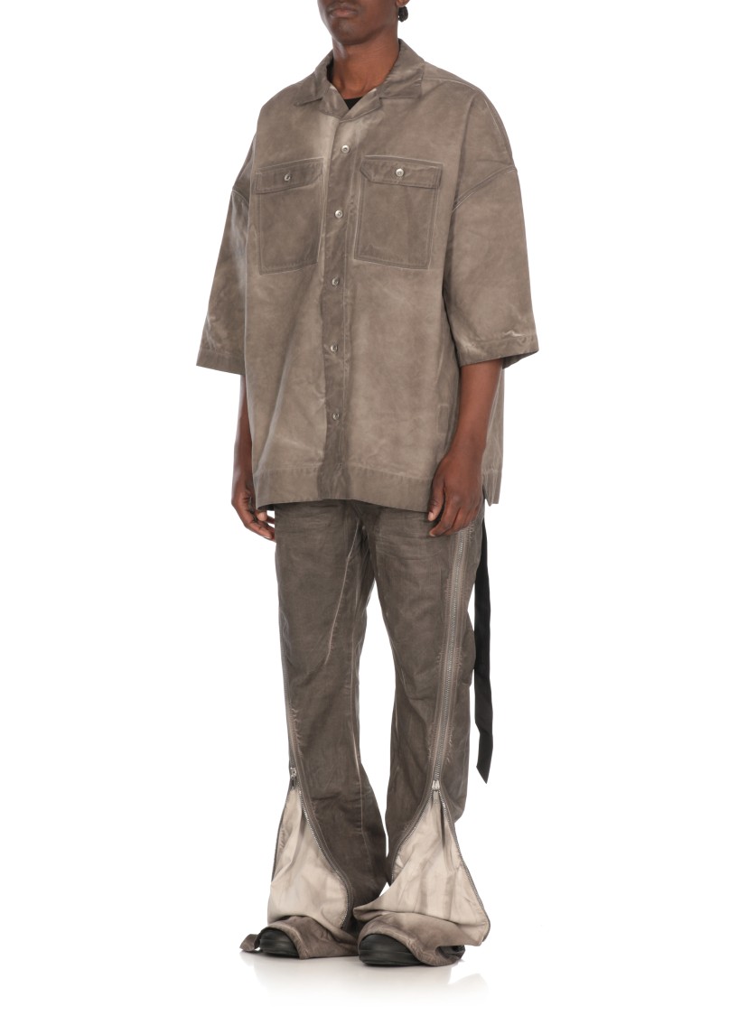 Shop Rick Owens Drkshdw Drkshdw By Rick Owens Grey Tommy Cotton Shirt