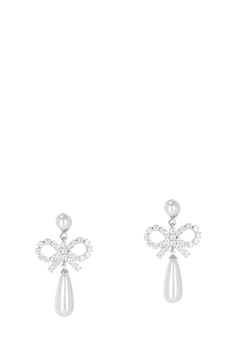 Self-portrait Pearl Bow Droplet Earrings