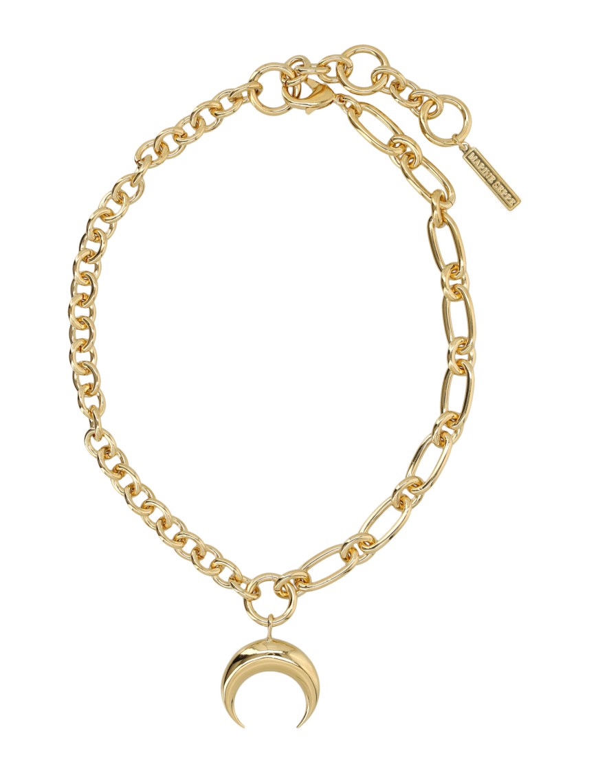 Marine Serre Polished Crescent Moon Charm Necklace