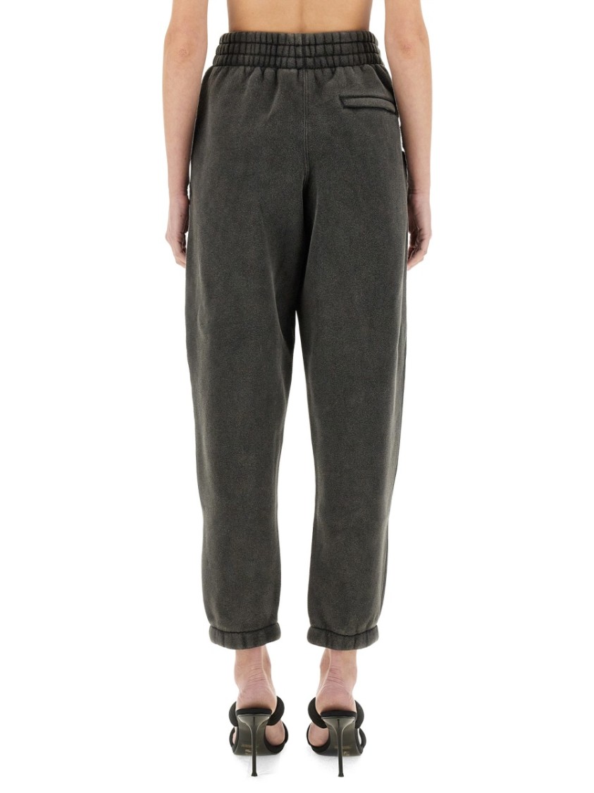 Alexander Wang Logo Print Sweatpants In Black