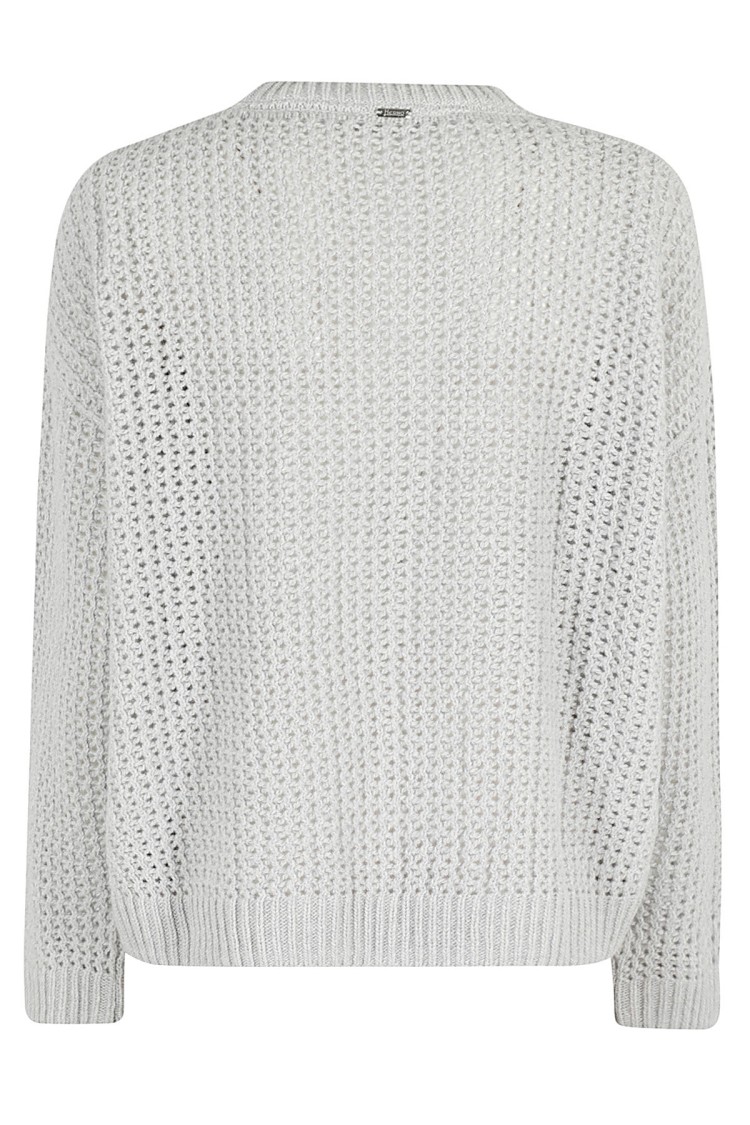 Herno Crewneck Knitted Jumper In White