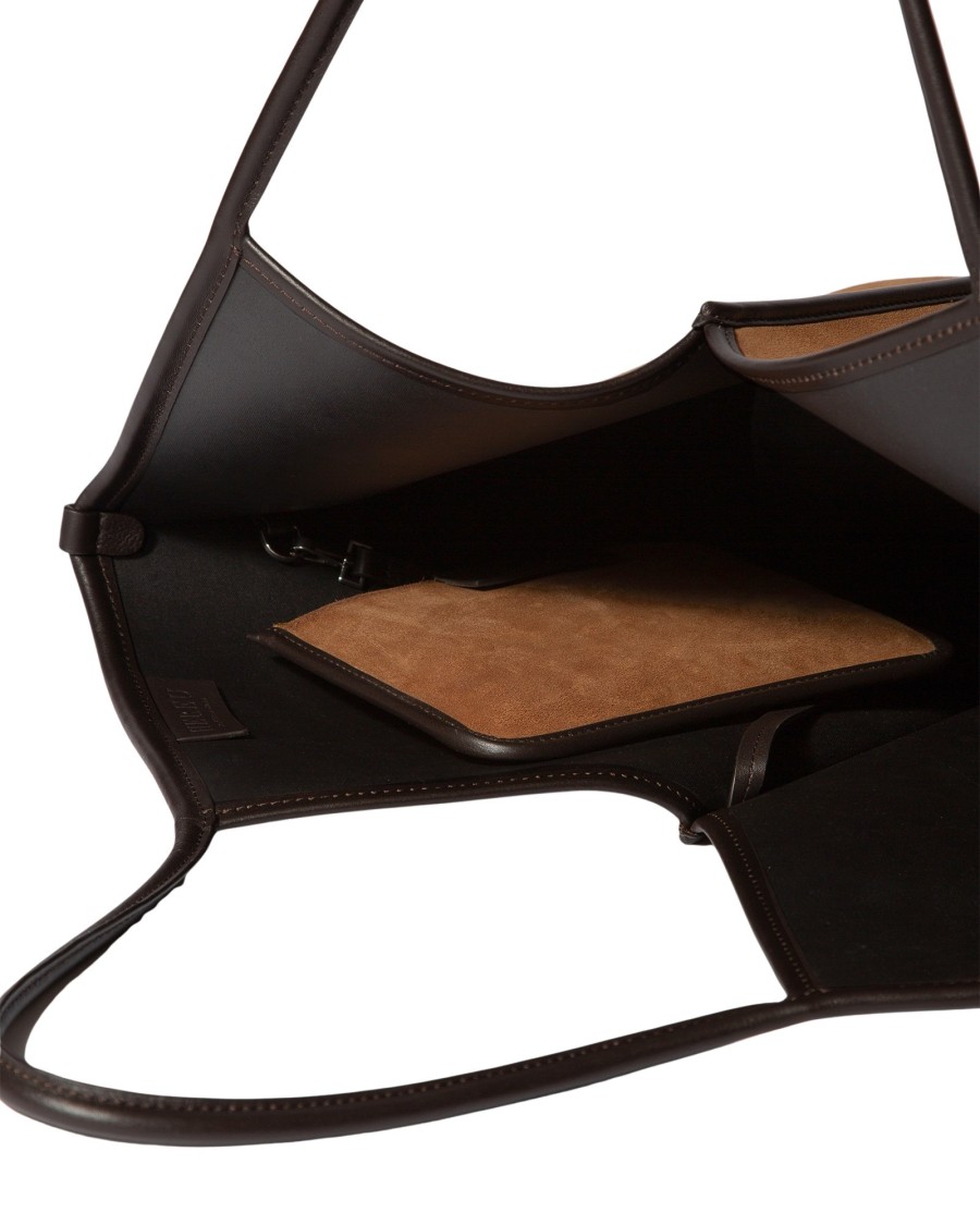 HEREU HEREU CALELLA SUEDE TOTE BAG WITH GEOMETRIC DESIGN