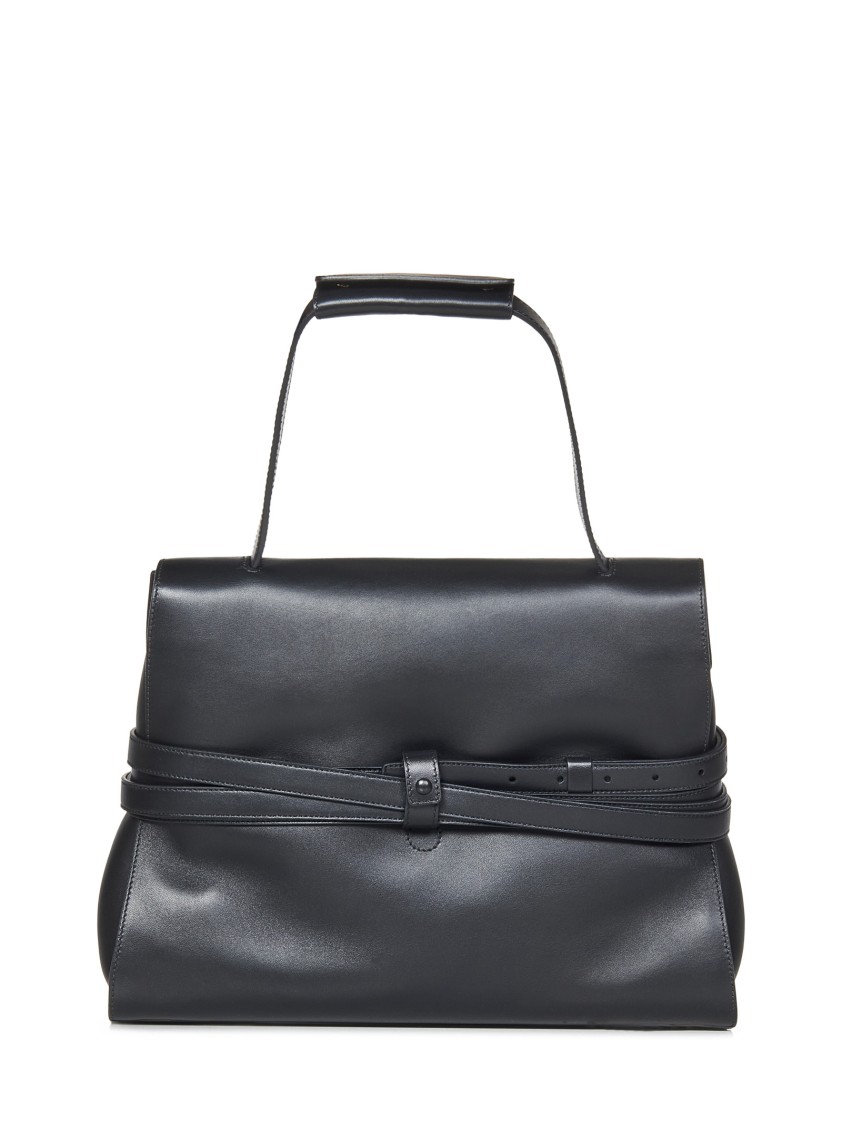 Moschino Tie Me Medium Handbag With Woven Belt And Removable Strap