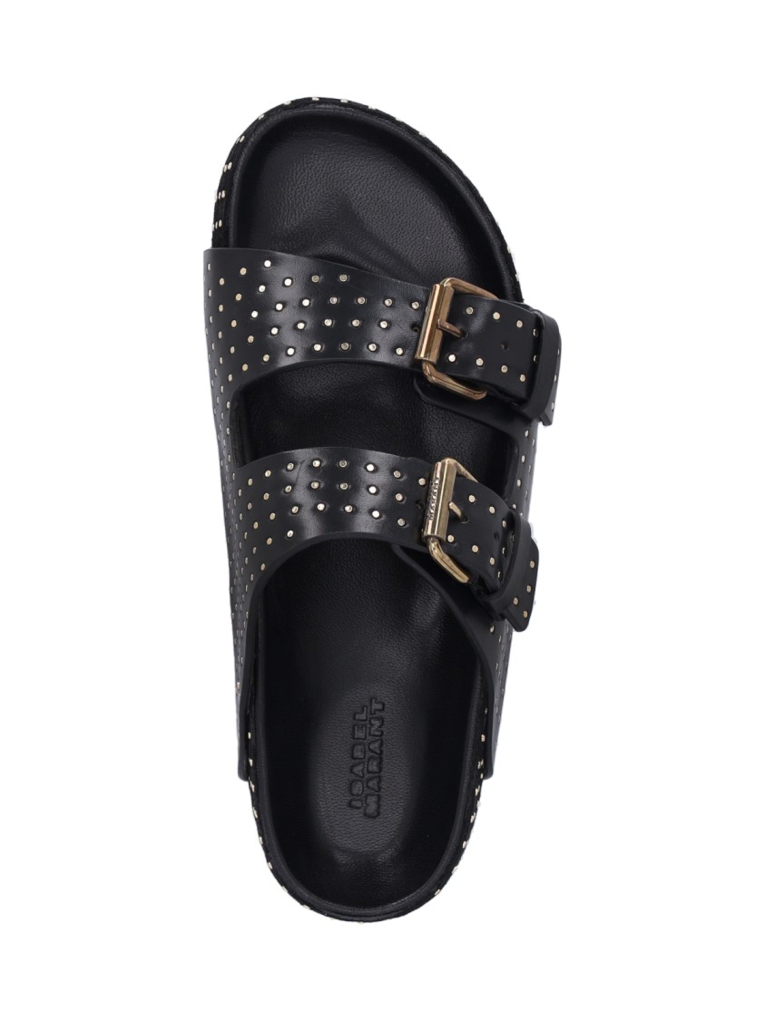 Isabel Marant Lennyo Studded Slides In Black