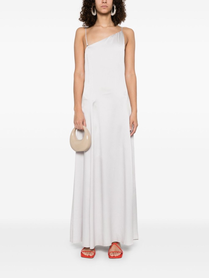 Forte Forte White Maxi Dress With Single Shoulder Strap In White