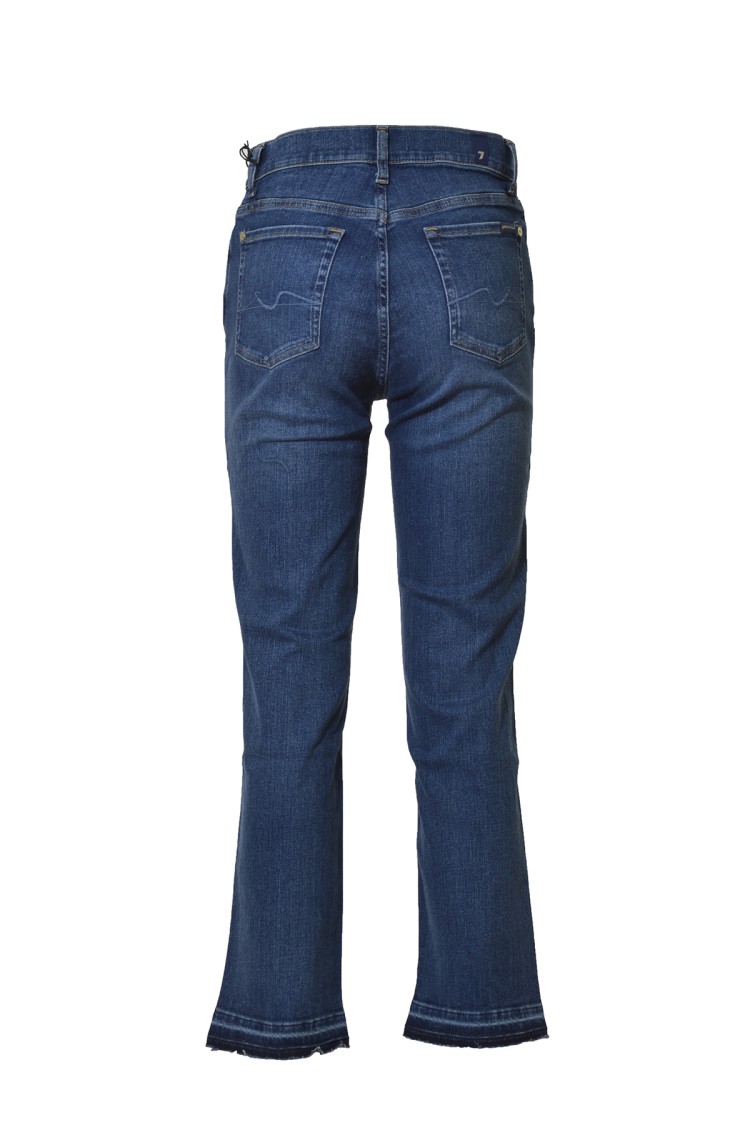 7 For All Mankind Cropped Straight-leg Jeans In Blue