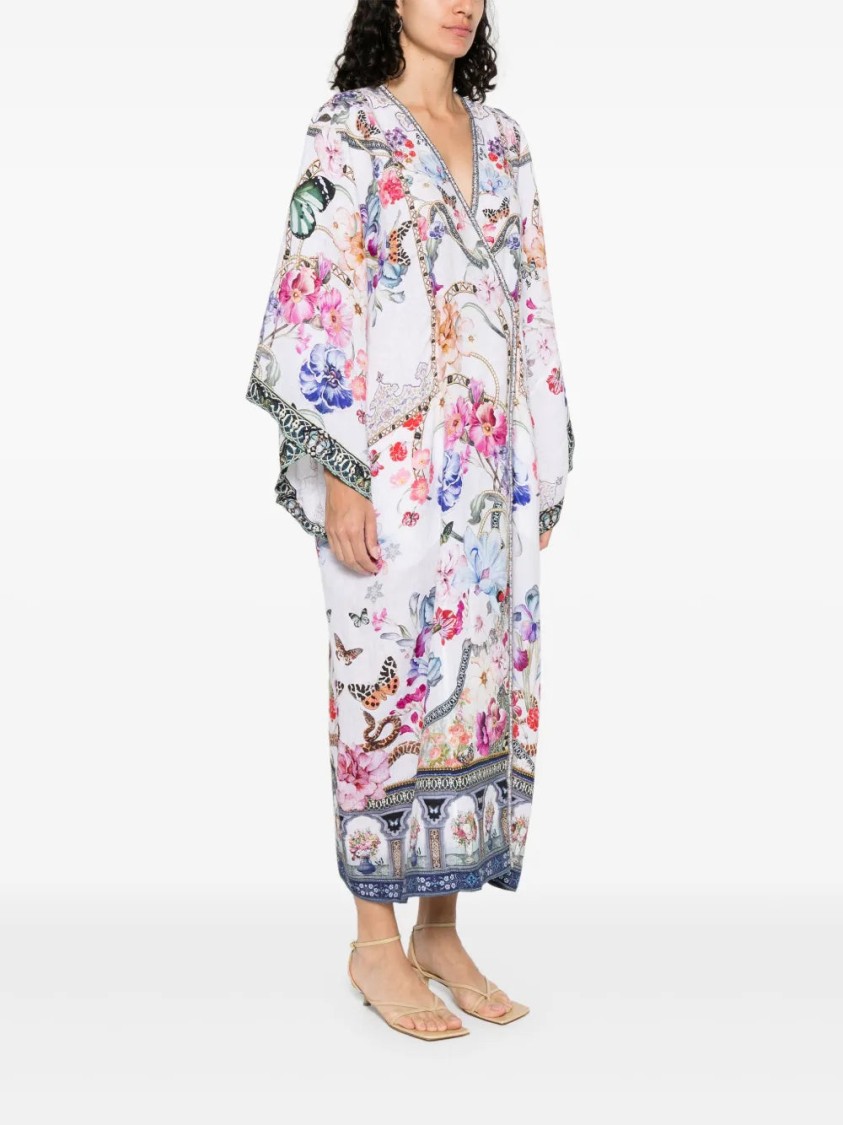 Camilla Panelled Wrap Kaftan Monserrate Magic In White