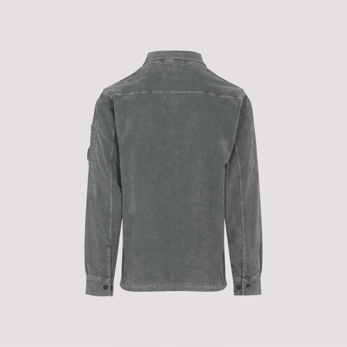 C.p. Company Lightweight Button-up Shirt With Textured Finish In Gray