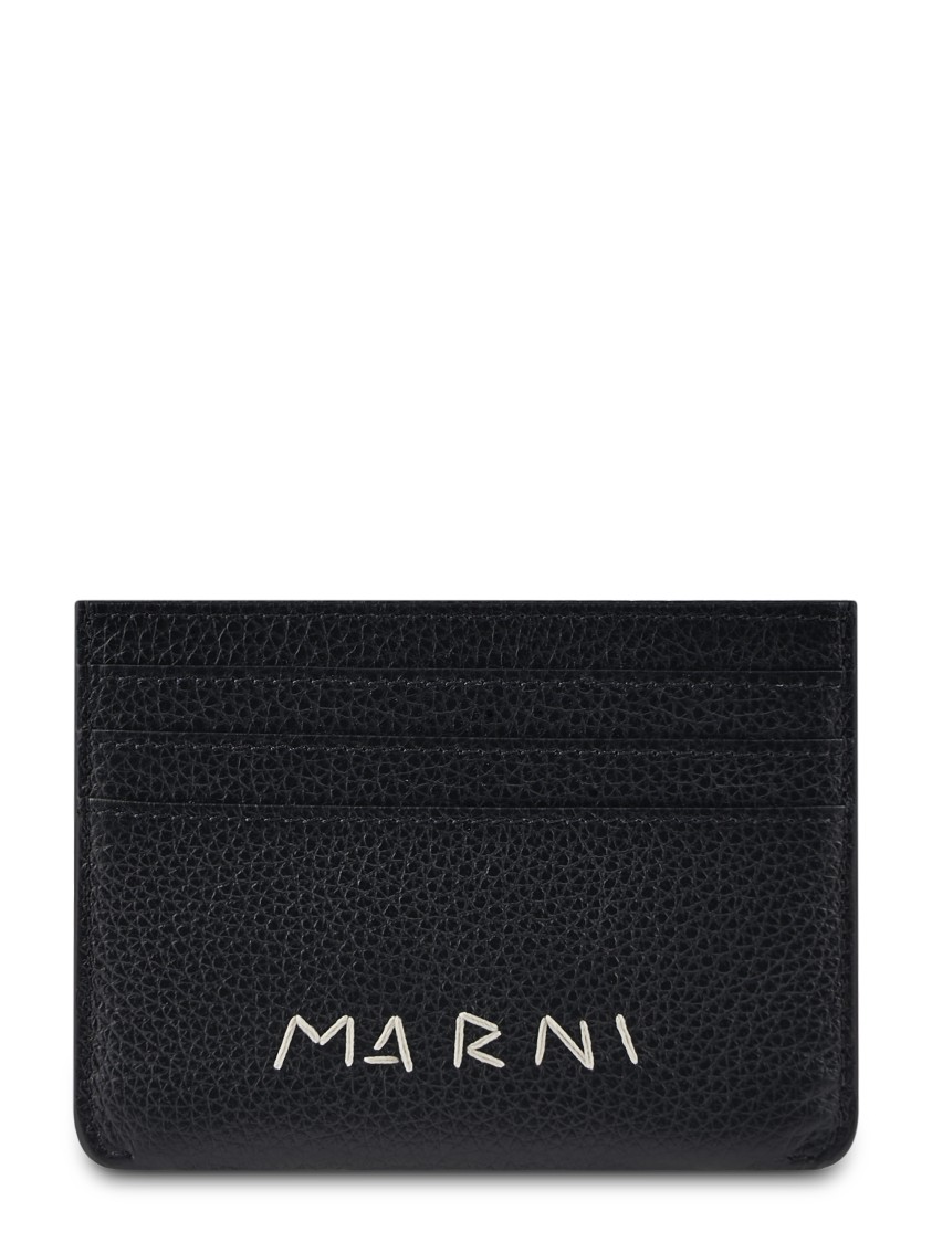 Marni Textured Wallet With Subtle Branding In Black