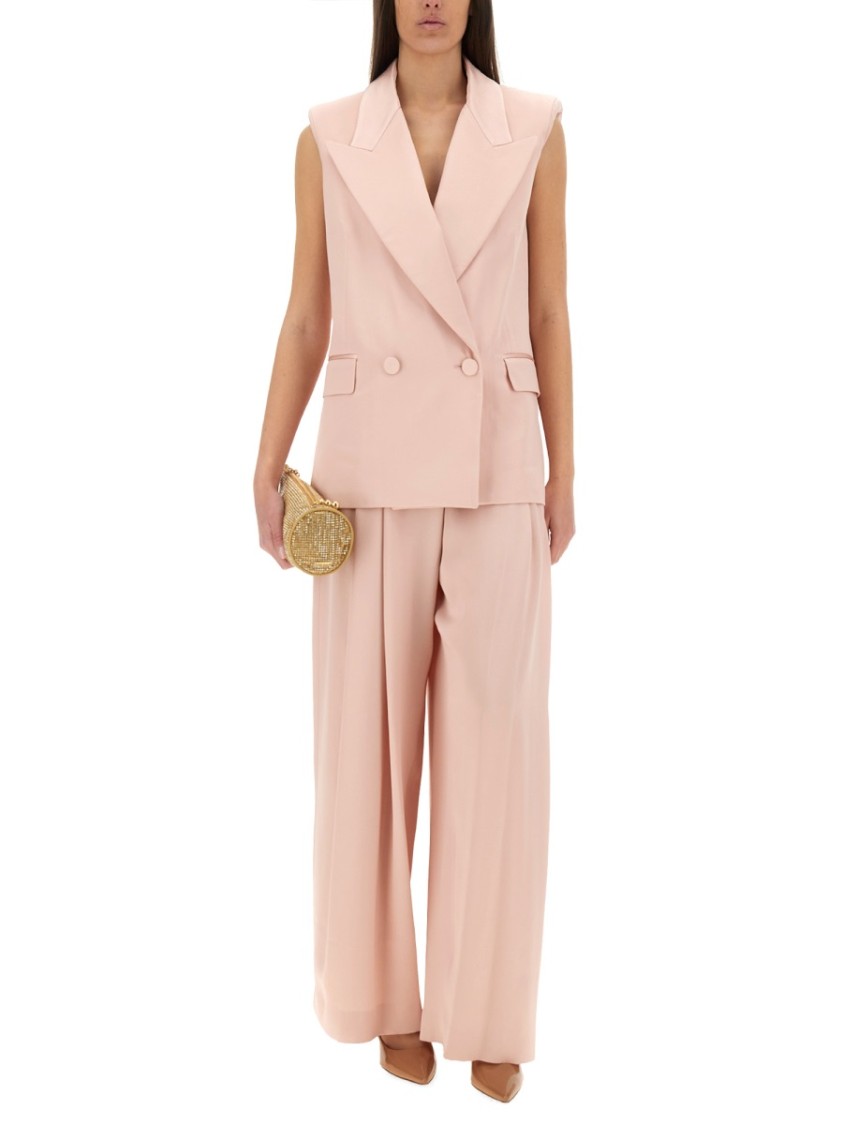 Shop Nina Ricci Double-breasted Sleeveless Jacket In Pink