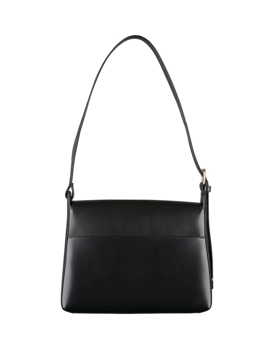 Apc A.p.c. Flap Closure Shoulder Bag With Smooth Leather Finish In Black