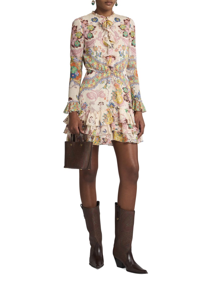 Etro Mini Dresses Clothing In Neutrals