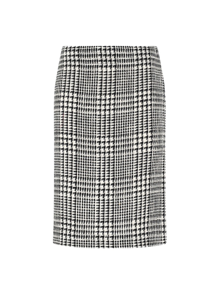 Shop Gianluca Capannolo Houndstooth Midi Skirt – White
