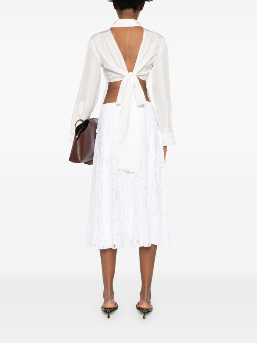 Jucca White Silk Shirt With Front Button Fastening In White