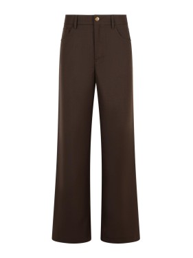 Séfr 'Jiro' Brown Wool Blend Pants Casual Pants | THE LIST